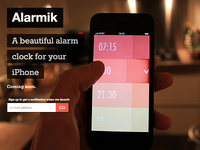 Alarm Clock - Coming Soon alarm alarmik animations app clean clock gestures ios iphone simple subtle textures
