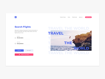 Flight Booking | Web concept design app design flat flight booking minimal pink purple travel typography ui ui design ux ux design web website website design