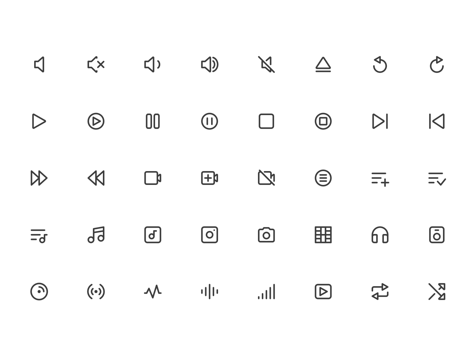 Super Basic Icons - Multimedia Set 🎼 by Bunin Dmitriy on Dribbble