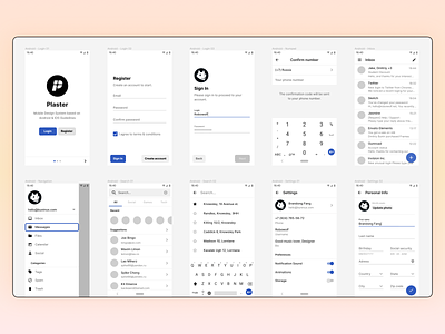 Plaster — Android UI Templates android components design design system figma figma templates freebie interface ios mobile design responsive sketch ui ui kit ux