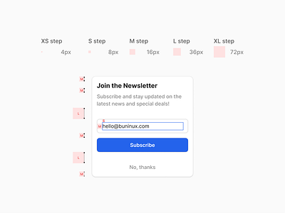 Align UI with grid steps 🔢 button design design system figma figmatemplate form freebie grid illustration input interface learndesign learnui sketch spacing subscribe ui uitip ux uxtip