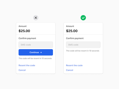 Avoid needless confirmations 🙅‍♀️ actions button card code components design design system figma forms interface payment symbols ui uitip ux verification