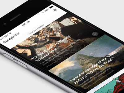 Storyteller app concept app blog clean content ios iphone minimal news story typography ui ux