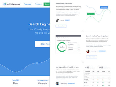 Landing page for growthstack landing page product page ui ux web