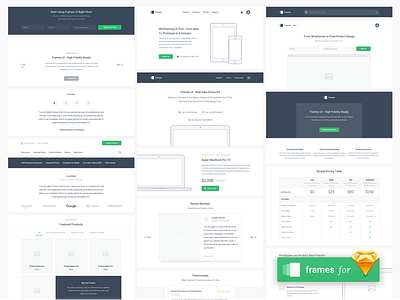 Frames - Wireframes Kit freebie kit prototype sketch ui ux wireframes