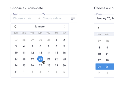 Date Range Picker  Calendar