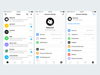 Messaging app chat+profile chat ios mobile profile ui ux wip