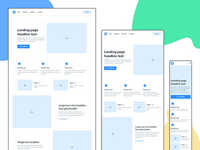 Frames for Sketch - Responsive Templates design design system freebie icons interface landing page mobile responsive responsive layout sketch symbols tablet templates typography ui ui kit ux web website