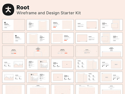 Root - Wireframe and design starter kit 🔥 design system figma freebie hero icons illustration interface layouts root sketch symbols ui ui kit ux web website wireframes