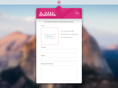 Dribbble Upload Application Concept