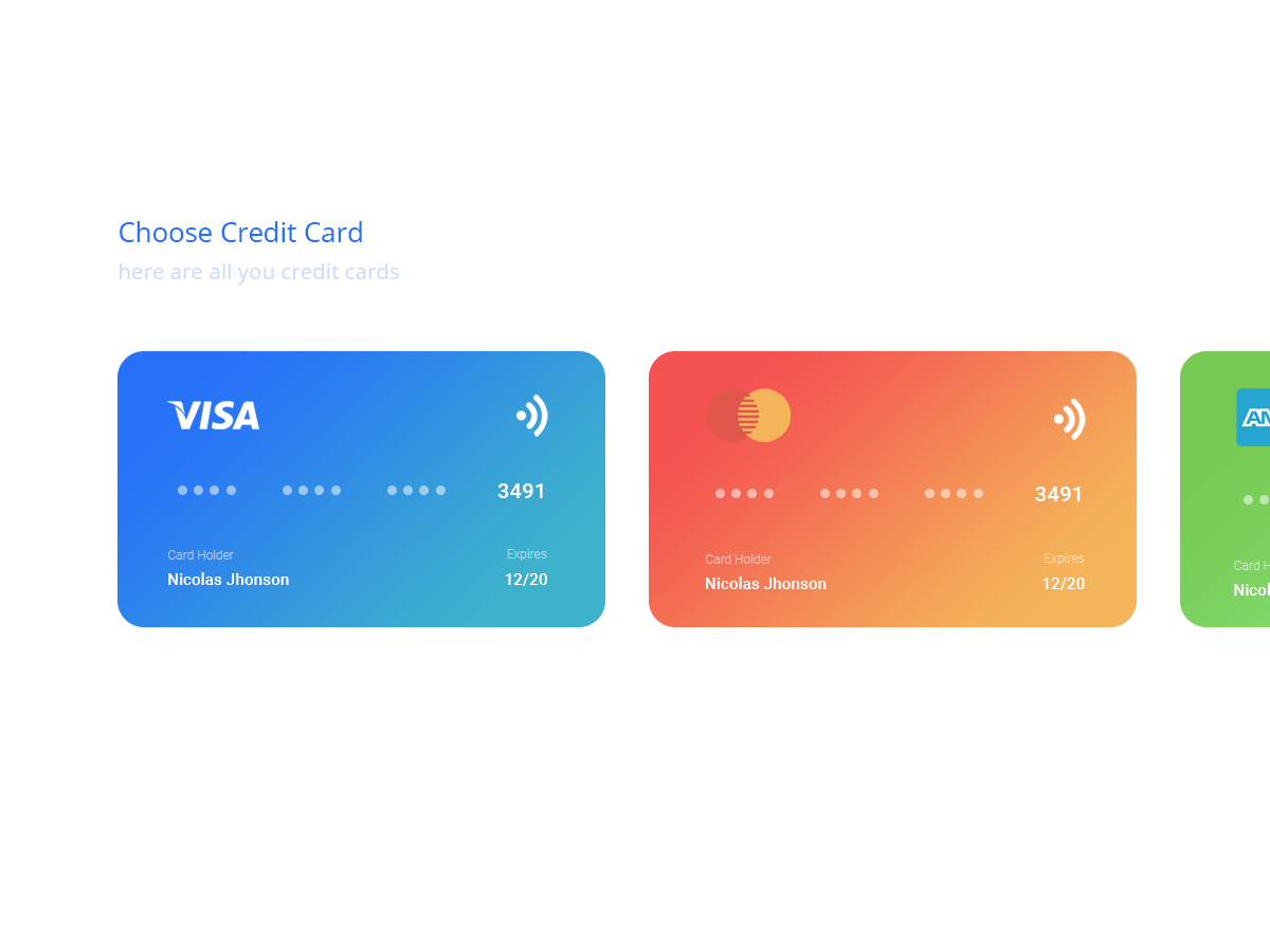 Choose Credit Card by Val Do on Dribbble