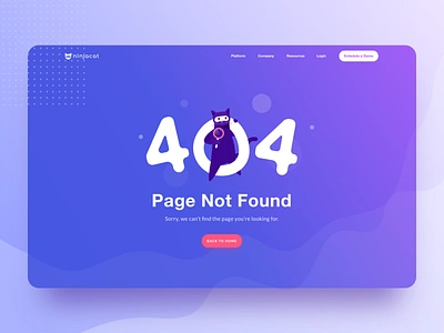 404 Page illustration 404 404page animal blue bubble cat design illustration landing minimal ninja planet space ui ux violet wave web