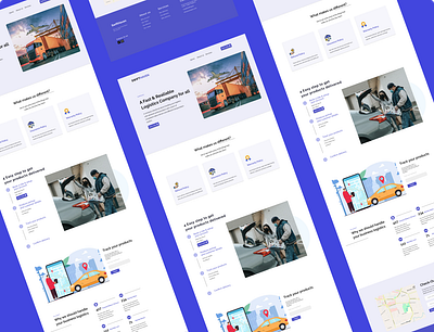 Logistics company landing Page design product design ui uiux ux