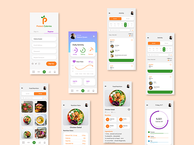 Calories Track App app calories design graphic design illustration motion graphics prototyping trackcalories typography ui ux uxdesign uxui wireframe