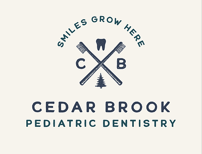 Cedar Brook Pediatric Dentistry branding camp dental dentist design graphic design illustration logo teeth toothbrush