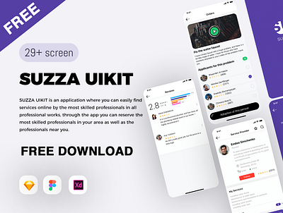 Suzza UIKIT app design application design download free freebie freebies illustration ios ui ux ui uxdesign vector