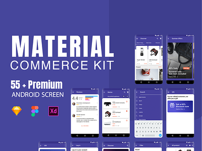 Material Commerce UI Kit android app app design application creative creative design creativity ecommerce ecommerce app ecommerce design ecommerce2019 material material design material ui materialdesign shopping shopping app shopping cart ux