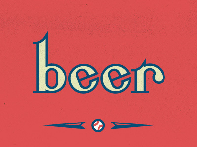 More Beer! baseball beer custom type illustration