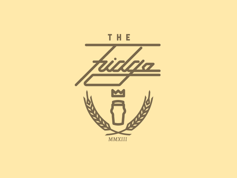 The Fridge badge beer crown lettering logo refrigerator wheat