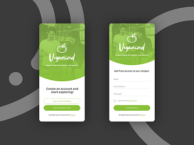 Daily UI 001 / Sign Up 001 dailyui green mobile signup