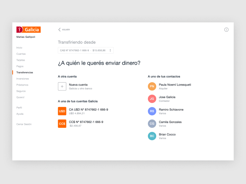 Simplified banking flow