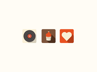 Flat Icons Freebie heart icon icons love rum vinyl