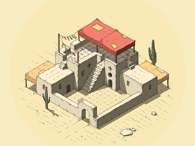 Inn building clean diorama game illustration inn isometric isometrics isometrics illustrtion