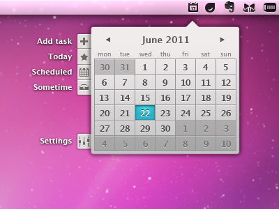 Calendar widget. Update.