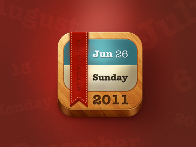 Calendar Icon app blue brown calendar icon ios ipad iphone red