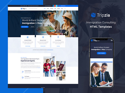 Tripzia – Immigration and Visa Consulting HTML Template corporate design html5 template responsive website visa and immigration template