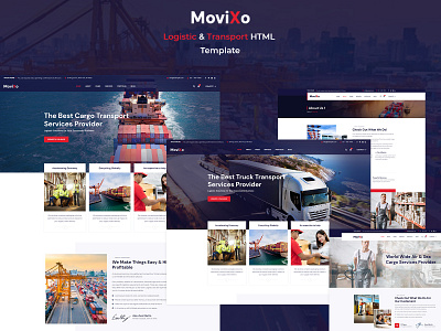 Movixo - Logistics & Transportation HTML5 Template corporate design design html css html template html5 html5 template logistic and transpotation movers movers and packers movers company responsive design responsive website wordpress