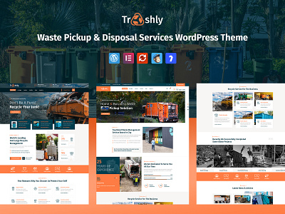 Trashly - Waste Pickup & Disposal Services WordPress Theme design html responsivetheme template waste services wordpresstheme