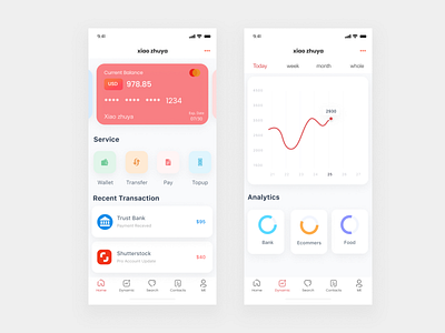 手机银行应用程序 app design ui 金融 银行