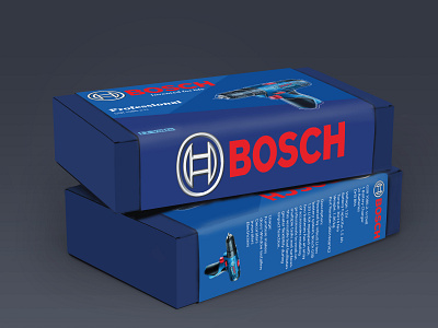 Bosch Hand Drill Packaging art blue branding design drill graphic design logo machine minimal packaging vector