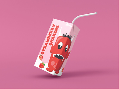 Amul Shakers- Strawberry branding design graphic design packaging