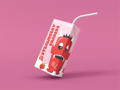 Amul Shakers- Strawberry branding design graphic design packaging