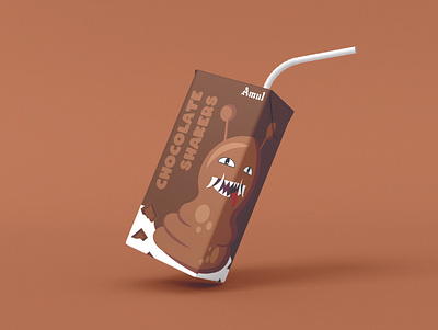 Amul Shakers- Chocolate branding design graphic design illustration packaging