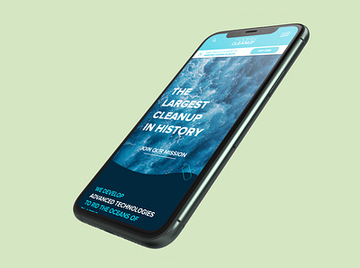 iPhone 11 Pro mockup redesign ocean cleanup blue ocean redesign redesign concept sustainability ui ux wave