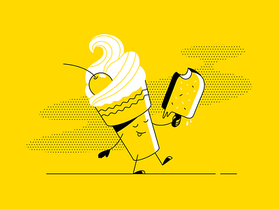 Ice cream cannibalism cannibal eskimo fun icecream illustraion keywords line marketing tasty yellow