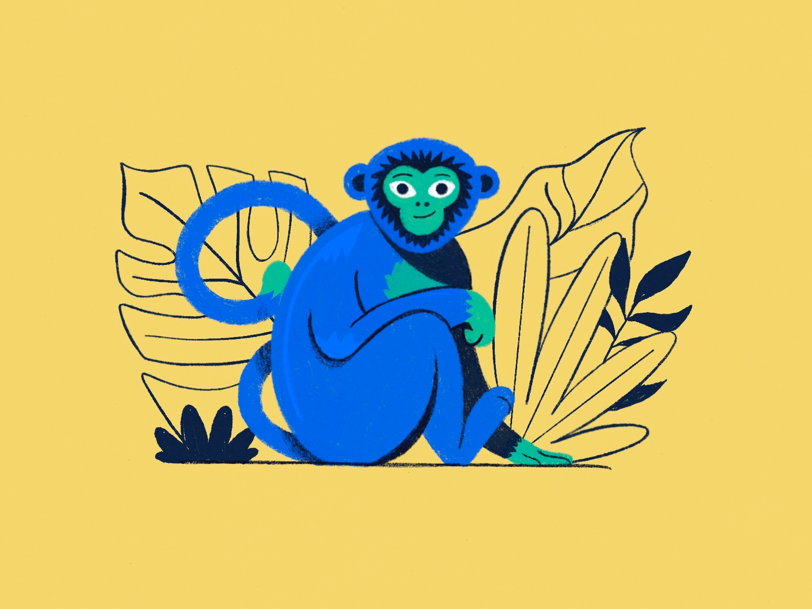 Blue monkey by Daria Surkova on Dribbble