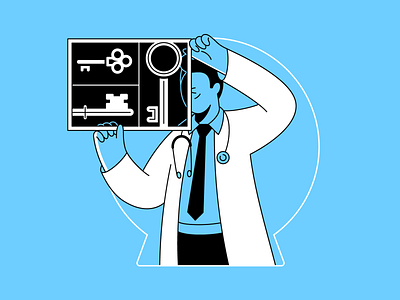 Keyword Difficulty article article illustration character doctor illustration illustrator keyword marketing ui vector x ray