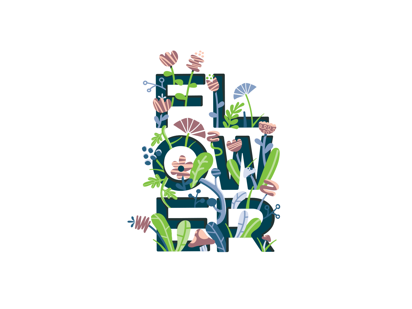 Flower cannabis floral flower logo typography weed