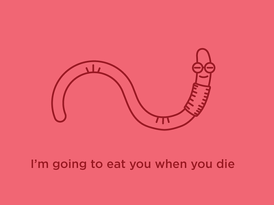 The Happy Little Worm character circle of life death die glasses happy illustration monochromatic smile worm