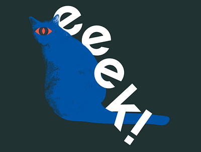 eeeeeeeek cannabis cat cyclopse neta scary spooky typography