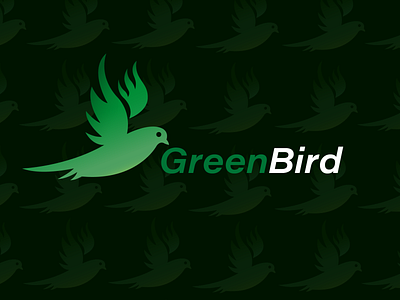 Green Bird animal art branding design logo vector