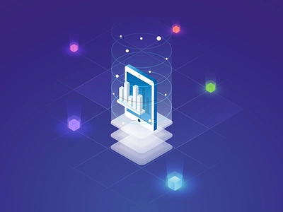 Icône mobile data 3d adobe blockchain data design flat grid icon identity illustration illustrator isometric minimal mobile oxio ui vector web website