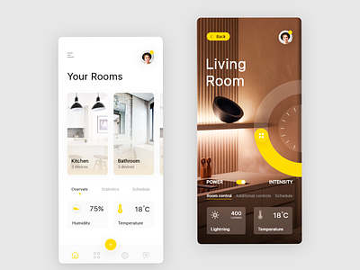 Application for smart home control. app art design graphic design minimal typography ui ux web website