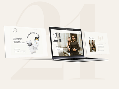 21 Minutes coaching beige branding design soft typography web web design