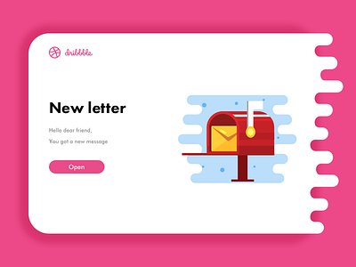 New Letter design dribbble illustration letter mail sketch ui