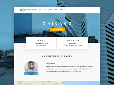 Illuminate 2016 - City chicago drake inkling layout roadshow shadow web web design website